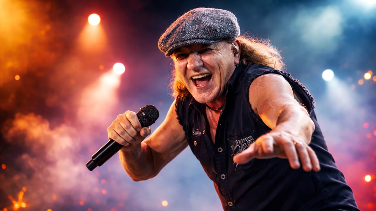 Brian Johnson in action on stage