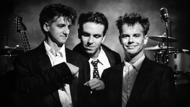 Crowded House in black and white