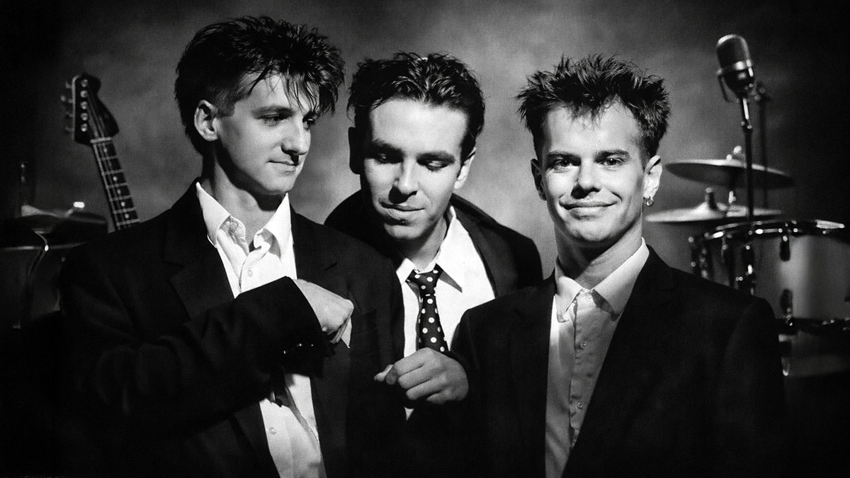 Crowded House in black and white