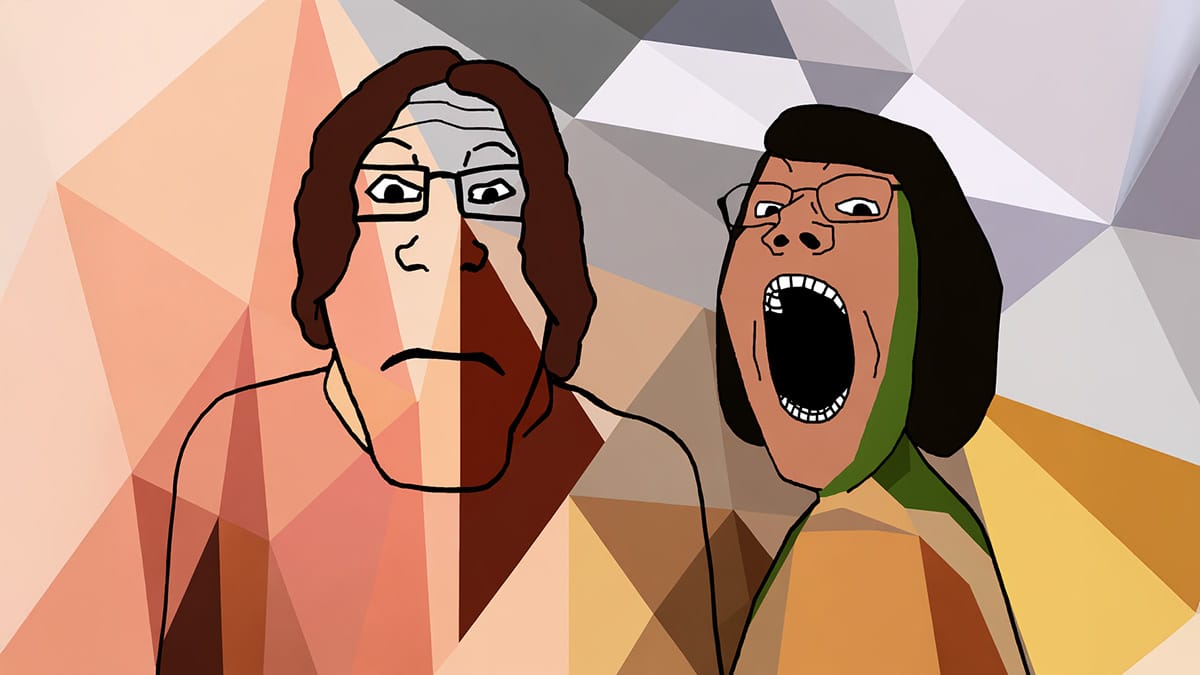 Serenity versus anger in polygons